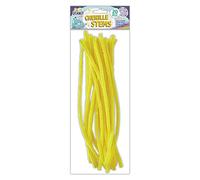 Craft Planet Coloured Pipe Cleaners 300mm 20 Pack Yellow, Long Chenille Stems, Craft Supplies, Wire Pipecleaners, Fluffy Tinsel Wands For Crafts, Crafting Pipes, Autumn, Christmas