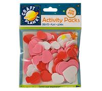 Craft Planet Crafty Foam Shapes, Hearts, 75 Pieces, Pink Red White, Craft Accessories, Card Making Supplies, Coloured Foam Sheets, Modelling, Printing, Paint, Foam Crafts Padding