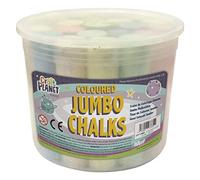 Craft Planet Jumbo Chalk, Multicoloured, Pack Of 20, Art & Craft Fun For Kids, Drawing, Pavement, Playground, School, Home, Garden, Games, Paper