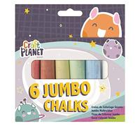 Craft Planet Jumbo Chalk, Multicoloured, Pack Of 6, Art & Craft Fun For Kids, Drawing, Pavement, Playground, School, Home, Garden, Games, Paper