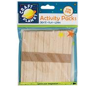Craft Planet Lollipop Sticks Approx 50 Pieces, Natural Coloured, Wooden Stick, Art, Crafts Projects, Model Making, Cake Pop, Plant Labels, Ice Lolly, Wood Coloured