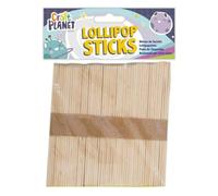 Craft Planet Lollipop Sticks Approx 50 Pieces, Natural Coloured, Wooden Stick, Art, Crafts Projects, Model Making, Cake Pop, Plant Labels, Ice Lolly, Wood Coloured