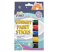 Craft Planet Paint Pens 6 Kids Washable Paint Sticks in Assorted Bright Colours, Perfect Option for Kids, Toddlers, Baby, Finger Painting, Poster Art, Handprints, Crafts & Window Art