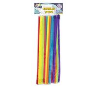 Craft Planet Pipe Cleaners 300mm 20 Pack 6 Neon Colours, Long Chenille Stems, Craft Supplies, Wire Pipecleaners, Fluffy Tinsel Wands For Crafts, Crafting Pipes, Autumn, Christmas