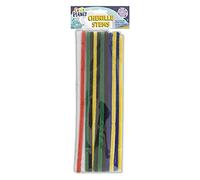 Craft Planet Pipe Cleaners 300mm 20 Pack 6 Vivid Colours, Long Chenille Stems, Craft Supplies, Wire Pipecleaners, Fluffy Tinsel Wands For Crafts, Crafting Pipes, Autumn, Christmas
