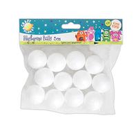 Craft Planet Polystyrene Balls 12 Pieces, White, 3cm, Shapes For Arts And Crafts, Basic Polystyrene Shapes, Perfect Base, Decoupage, Painting, Bauble-Making, Art Set & Craft Kit Supplies