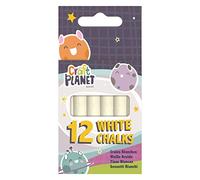 Craft Planet Standard Chalk, White, Pack Of 12, Art & Craft Fun For Kids, Drawing, Pavement, Playground, School, Home, Garden, Games, Paper