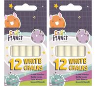Craft Planet Standard Chalk, White, Pack of 24, Art & Craft Fun, Kids, Drawing, Pavement, Playground, School, Home, Garden, Games, Paper