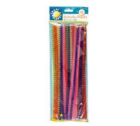 Craft Planet Striped Pipe Cleaners 300mm 50 Pack 10 Assorted Colours, Long Chenille Stems, Craft Supplies, Wire Pipecleaners, Fluffy Tinsel Wands For Crafts, Crafting Pipes, Autumn, Christmas