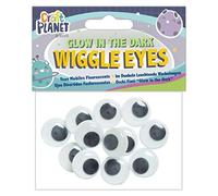 Craft Planet Wiggle Eyes 12 Pieces Glow-In-The-Dark For Crafts, Art & Craft Fun, Crafting Basic Supplies, Embellishments, Eye Stickers, Home, School, Craft Accessories, Decorations