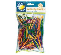 Craft Planet Wooden Matchsticks Approx 500 Pieces 50g, Assorted Colours, Craft, Model Making, DIY Craft, Craft Kit Supplies, Ideal For School, Home, Activity Clubs, Coloured Matchstick Craft Materials