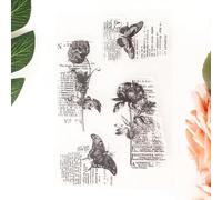 Craft Projects Supplies,16x11cm Rose and Butterfly Series Clear Silicone Stamps Scrapbook Handbook Journal Material Decorative Craft