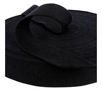 CRAFT Queen LTD Cotton Bag Strapping 35mm Wide - Heavy Duty Cotton Webbing Strap for Bag Making, Rucksack Straps, Upholstery & Craft Projects, Available in Many Lengths and Colours(Black,10)