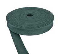 CRAFT Queen LTD Cotton Bias Binding Tape 1 Inch 25mm Wide - Sewing Tape for Haberdashery, Seam and Bunting Black White Red Navy Cream, Sewing Trimmings (Bottle Green,50m)