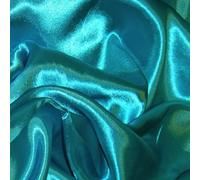 Craft Queen LTD Satin Fabric by The Metre - 60 Inch Wide Satin Roll for Wedding Dresses, Bespoke Tailoring & Decoration Projects - Soft, Smooth, Silk-Like Finish(Turquoise,1 Metre)