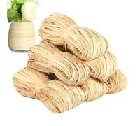 Craft Raffia String - Colored Grass Ribbon, Flexible Crafting Thread, Natural Fiber Cord | Rustic Tying Material Bundle, Handwoven Decoration Accent Bouquet Wrapping Arrangement for Styling Crafts