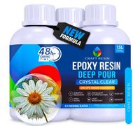 CRAFT RESIN 1.5L Crystal Clear Deep Pour Epoxy Resin Kit - Food Safe & UV Resistant Best for DIY, Art, River Table, Wood, Flower Preservation, Mould Casting Resin Epoxy Kit - for Beginners & Pros