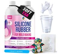 CRAFT RESIN 1000g Silicone Mold Making Kit - Shore 15A Hardness, Clear Liquid Silicone Rubber for Resin Casting, Soap & Candle Molding - Non-Toxic & Highly Flexible, 1:1 Mix Ratio Silicone
