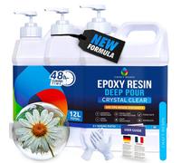 Craft Resin 12L Crystal Clear Deep Pour Epoxy Resin Kit - Food Safe & Uv Resistant For River Table, Wood, Flower Preservation