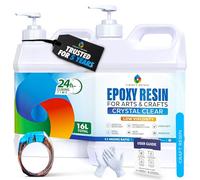 CRAFT RESIN 16L Epoxy Resin Kit - Crystal Clear Epoxy Resin Kit & Hardener for DIY Art, Mold Casting, Wood, Jewelry Making, Coasters, Table Top, Countertop Coating - Food Safe, Heat & UV Resistant