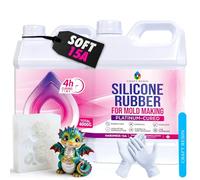 CRAFT RESIN 4000g Silicone Mold Making Kit - Shore 15A Hardness, Clear Liquid Silicone Rubber for Resin Casting, Soap & Candle Molding - Non-Toxic & Highly Flexible, 1:1 Mix Ratio Silicon