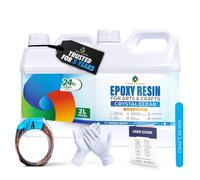 CRAFT RESIN 2L Crystal Clear Epoxy Resin Kit - Food Safe & UV Resistant for DIY Art, Wood, Jewellery Making, Coasters, Mould Casting Resin Epoxy - Low Viscosity, Self Leveling for Beginners & Pros