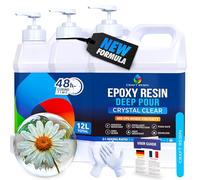 Craft Resin Deep Pour Epoxy Resin Kit. 2” Pours, Crystal Clear - 12L