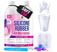 CRAFT RESIN Silicone Mold Making Kit Shore 15A - Super Elastic 4H Fast Cure Translucent Liquid Silicone Rubber Mold Kit 1000g - Platinum Cured 1:1 Silicone Mix Ratio for Resin & 3D Molds