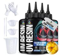 CRAFT RESIN 1000g UV Resin Kit Hard Type Low Viscosity - Crystal Clear and No-Yellowing UV Resin Glue for DIY, Jewelry Making, Molds Casting and Polymer Clay Projects - Cure under UV Light