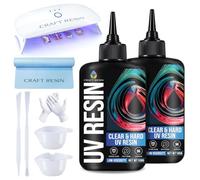 Craft Resin UV Resin Kit with Light - 36W 22 LED Big Lamp and UV Resin Glue | Hard Type Low Viscosity UV Epoxy Resin, Crystal Clear & Non-Yellowing. Starter Kit for Jewellery Making, DIY Crafts & Moulds