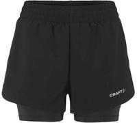 Craft - Road running shorts with Integrated Cycling shorts - ADV Essence 2-in-1 Shorts 2 W Black for Women in Recycled Polyester - Size S Black S
