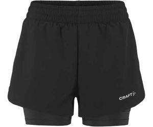Craft - Road running shorts with integrated cycling shorts - Adv Essence 2-In-1 Shorts 2 W Black for Women in Recycled Polyester - Size L Black L