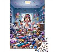 Craft Room Chaos 1000 Piece Thick Cardboard Diy Jigsaw Puzzle Family Lovers Fun Challenge Beautiful Decoration 38x26cm/1000pcs