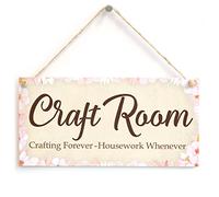 Craft Room Crafting Forever Sign, Floral Craft Decor