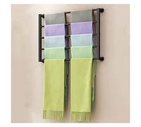 Craft Room Organiser Display Display Stand Wall Mounted 5 Layer Metal Storage Organizers, Gift Wrapping Paper/Craft Ribbon Organizer Rack for Silk Scarf, Shawl, Pant,White-120cm/47.2in