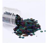 Craft Sequins 4mm Flat Round Two-Sided Multicolor Pack of 2000(Ab Black 320)