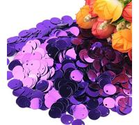 Craft Sequins 50g Large Paillette Sequin, 10mm to 30mm Flat Round Sequins Circle Shaped, Sewing Wedding Craft Accessories(Dark Purple,25mm)