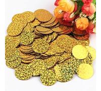 Craft Sequins 50g Large Paillette Sequin, 10mm to 30mm Flat Round Sequins Circle Shaped, Sewing Wedding Craft Accessories(Laser Gold,25mm)