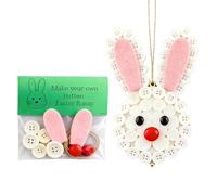 Craft Set for Ornaments with Buttons | Adorable Easter Bunny Home Decoration - Craft Materials Set with Buttons and Rope, for Boys Girls Home Decoration Travel Au