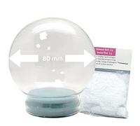 Craft Snow Globe Replacement Glass with 1 x Snow | DIY Craft Glass | Repair Snow Globe with Real Glass | 40003 (80 mm Diameter)