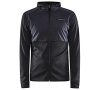Craft Sportswear Men's ADV Essence Jersey Hood Jacket, Windproof Full Zip Athletic Workout Running Jacket, Black, Large