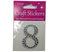 Craft Stickers 5cm Diamante Encrusted Letters & Numbers (8)