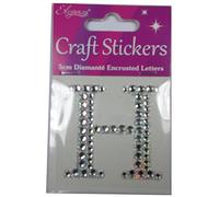 Craft Stickers 5cm Diamante Encrusted Letters & Numbers (H)