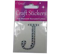 Craft Stickers 5cm Diamante Encrusted Letters & Numbers (J)