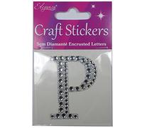 Craft Stickers 5cm Diamante Encrusted Letters & Numbers (P)