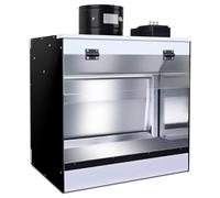 Craft Table Airbrush Booth, Airbrush Spray Booth with Waterfall, with Water Curtain Exhausting Air System, LED Lighting, for Model Cake Nail Art Pottery & Crafts