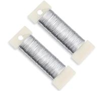 Craft Thin Wire, 50m Silver Jewellery Wire, 0.35mm Soft DIY Craft Wire for Jewellery Making, Crochet, Flower Arrangements, Wedding Garlands, and Bouquets, Perfect for Creative Projects