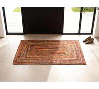 Craft Trade Chindi Jute Area Rug Braided Hand Woven Boho Rag Rug Reversible Colorful Home Decor Farmhouse Carpet Rug for Kitchen Living Room and Bedroom - Rectangle 90x150 cm