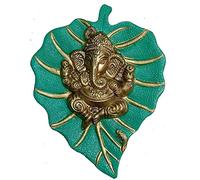 Craft Trade Ganesh Metal Vastu Idol Items Wall Decor Good Luck for Home Living Room and Bedroom Wall Hanging Decor - 7.5x6 Inches (Light Green)