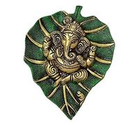 Craft Trade Ganesh Metal Vastu Idol Items Wall Decor Good Luck for Home Living Room and Bedroom Wall Hanging Decor - 7.5x6 Inches (Green)